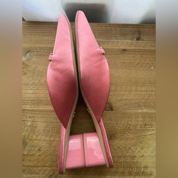 Sam Edelman Ollie Satin Bit Buckle Square Toe Dress Mules in Pink - Picture 7 of 11